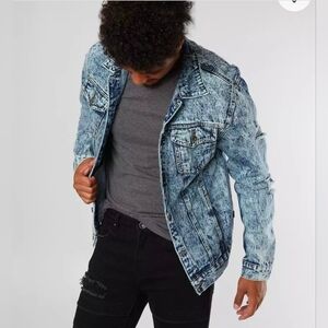 ❤️ BUCKLE BKE ACID WASHED DENIM JEAN JACKET, LARGE